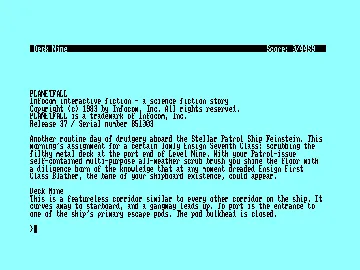 Planetfall (UK) (1986) (CPM) screen shot title
